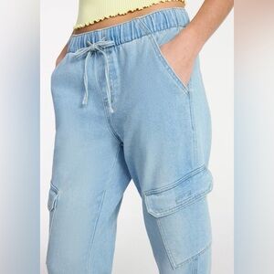 👖🌼2 for $45🌼👖 NWT No Boundaries Light Blue Cargo Joggers Jeans Drawstring Waist